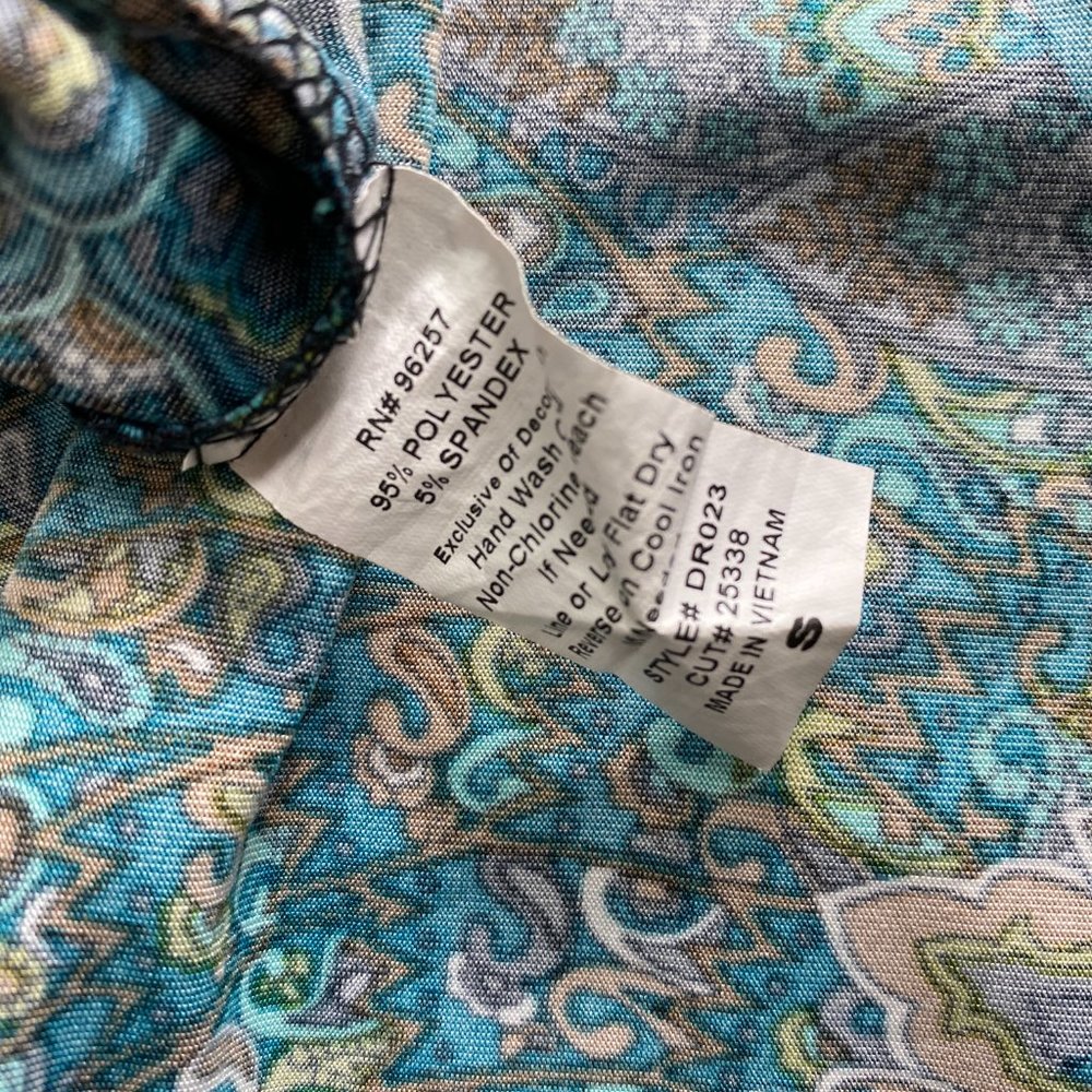 π Gemstones & Peacock Design 70s Style Dress - Picture 13 of 14